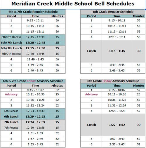 Bell Schedule